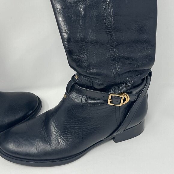 Tory Burch 'Calista' riding boots leather black 8M - Picture 5 of 14